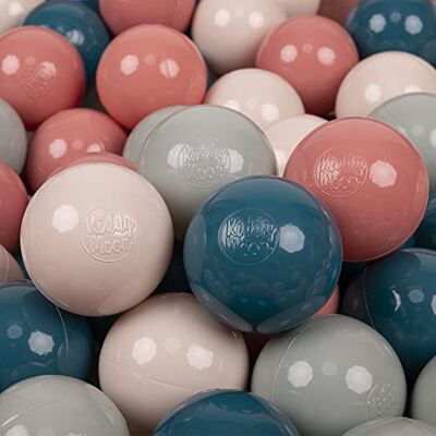 KIDDYMOON - 300 Bolas - Turquesa Oscuro - Beige Pastel - Bolas de Baño KIDDYMOON - 300 Bolas - Turquesa Oscuro - Beige Pastel - Bolas de Baño