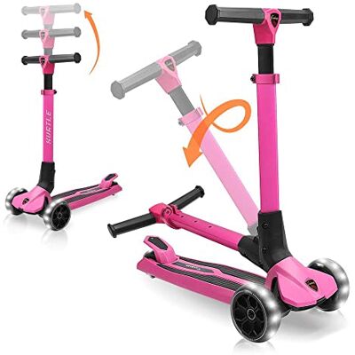 Hurtle , Patinete niña, con Asiento abatible, manubrio y Altura Ajustable. Juguetes para niños 2 de años en adelante, monopatín 2 en 1, Luces led Intermitentes. Color Azul Hurtle , Patinete niña, con Asiento abatible, manubrio y Altura Ajustable. Juguetes para niños 2 de años en adelante, monopatín 2 en 1, Luces led Intermitentes. Color Azul