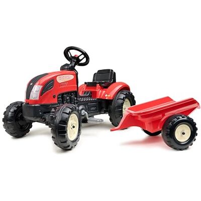 Falk Kiddy Farm Tractor de Pedales con Remolque, Fabricado en Francia, a Partir de 2 años, Falk Kiddy Farm Tractor de Pedales con Remolque, Fabricado en Francia, a Partir de 2 años,