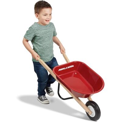 Radio Flyer Kid Kid's Wheelbarrow: Carretilla de Juguete roja para niños pequeños Radio Flyer Kid Kid's Wheelbarrow: Carretilla de Juguete roja para niños pequeños