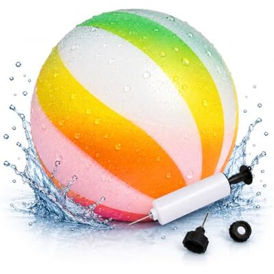 alldoro Pelota de Agua y Buceo 2 en 1 Ø 20 cm, con Bomba y Adaptador hinchable con aire como pelota de juego y rellenable con agua como pelota submarina, para piscina, playa y jardín alldoro Pelota de Agua y Buceo 2 en 1 Ø 20 cm, con Bomba y Adaptador hinchable con aire como pelota de juego y rellenable con agua como pelota submarina, para piscina, playa y jardín