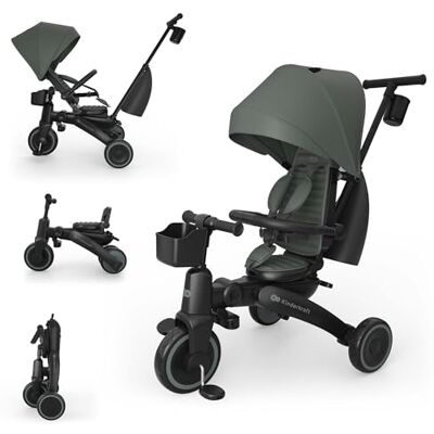Kinderkraft Jazz 3 Triciclo, Asiento Giratorio 360°, posición semirreclinada, Plegable, Capota UPF 50+, Manillar para Padres, función de Bicicleta de Equilibrio, Verde Kinderkraft Jazz 3 Triciclo, Asiento Giratorio 360°, posición semirreclinada, Plegable, Capota UPF 50+, Manillar para Padres, función de Bicicleta de Equilibrio, Verde