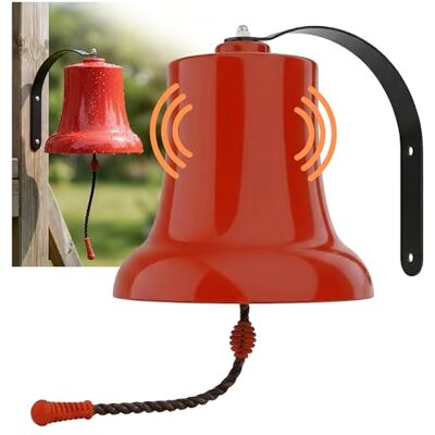 Relaxdays Campana de Barco para Torre de Juegos, casa del árbol y casita, 20x20 cm, para Exterior, roja Relaxdays Campana de Barco para Torre de Juegos, casa del árbol y casita, 20x20 cm, para Exterior, roja