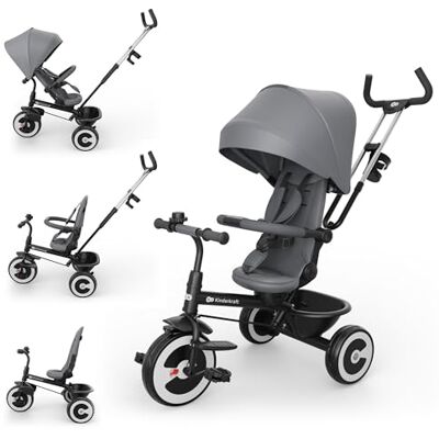 Kinderkraft Aston 2 Pro Triciclo Evolutivo, Bicicleta Sin Pedales, Bicicleta Bebe, para Niños, Cinturón, con Accesorios, Portavasos, Cesta, 9 Meses a 25 kg, Gris Kinderkraft Aston 2 Pro Triciclo Evolutivo, Bicicleta Sin Pedales, Bicicleta Bebe, para Niños, Cinturón, con Accesorios, Portavasos, Cesta, 9 Meses a 25 kg, Gris