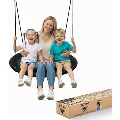 SereneLife Columpio Redondo, Nido, 40", con Kit para Colgar en arbol, 2 Cuerdas Colgantes Ajustables, Sistema Giratorio SereneLife Columpio Redondo, Nido, 40", con Kit para Colgar en arbol, 2 Cuerdas Colgantes Ajustables, Sistema Giratorio