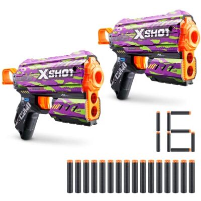 XSHOT Skins Flux, Crucifer, Foam Dart Blaster (2 Blasters, 16 Darts) Air Pocket Dart Technology, Major Brand Compatible, Toy Foam Dart Blaster for Kids, Teens, Adults, Frustration Free Packaging XSHOT Skins Flux, Crucifer, Foam Dart Blaster (2 Blasters, 16 Darts) Air Pocket Dart Technology, Major Brand Compatible, Toy Foam Dart Blaster for Kids, Teens, Adults, Frustration Free Packaging
