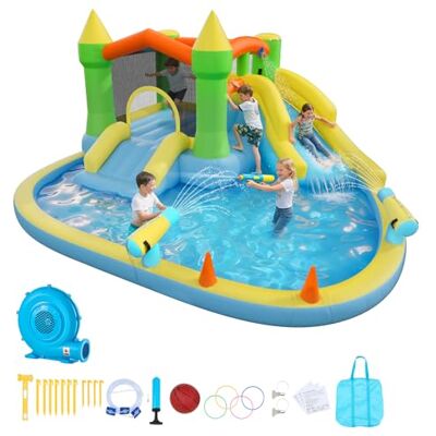 VEVOR Castillo Hinchable con Soplador 382 x 398 x 197 cm, Parque Infantil Inflable con 2 Toboganes Acuáticos, Aro de Baloncesto, Piscina de Chapoteo, Zona de Saltos, para 3 a 4 Niños de 3 a 8 Años VEVOR Castillo Hinchable con Soplador 382 x 398 x 197 cm, Parque Infantil Inflable con 2 Toboganes Acuáticos, Aro de Baloncesto, Piscina de Chapoteo, Zona de Saltos, para 3 a 4 Niños de 3 a 8 Años