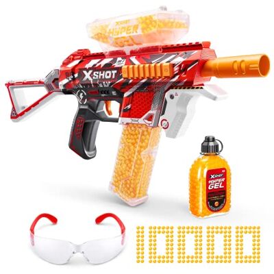 XSHOT ZURU Hyper Gel Trace Fire Blaster, Lanzador de Gel semiautomático y Totalmente automático y 10.000 gellets, tolva de 600 capacidades y Cargador de Capacidad de 850, a Partir de 14 años XSHOT ZURU Hyper Gel Trace Fire Blaster, Lanzador de Gel semiautomático y Totalmente automático y 10.000 gellets, tolva de 600 capacidades y Cargador de Capacidad de 850, a Partir de 14 años
