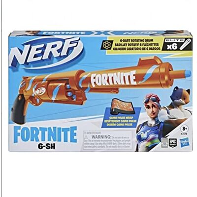 Nerf Lanzador Fortnite 6-SH Pulso de Camuflaje con Martillo y Tambor Giratorio de 6 Dardos Incluye 6 Dardos Oficiales Elite Nerf Lanzador Fortnite 6-SH Pulso de Camuflaje con Martillo y Tambor Giratorio de 6 Dardos Incluye 6 Dardos Oficiales Elite