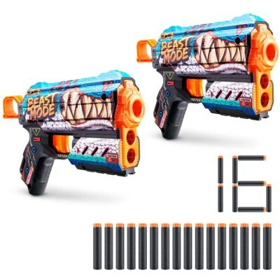 XSHOT Skins Flux, Beast out, Foam Dart Blaster (2 Blasters, 16 Darts) Air Pocket Dart Technology, Major Brand Compatible, Toy Foam Dart Blaster for Kids, Teens, Adults, Frustration Free Packaging XSHOT Skins Flux, Beast out, Foam Dart Blaster (2 Blasters, 16 Darts) Air Pocket Dart Technology, Major Brand Compatible, Toy Foam Dart Blaster for Kids, Teens, Adults, Frustration Free Packaging