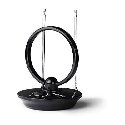 Hama Antena Interior anular DVB-T/DVB-T2 (Rendimiento 35, amplificación Activa, también se Puede Utilizar en Coche o Caravana) Negro Hama Antena Interior anular DVB-T/DVB-T2 (Rendimiento 35, amplificación Activa, también se Puede Utilizar en Coche o Caravana) Negro