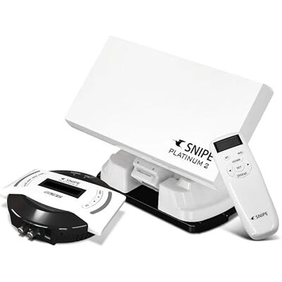 Selfsat Snipe Platinum 2 Single Antena satelital totalmente automática, antena de camping con control remoto BT y control iOS/Android, GPS, antena plana, PLL-LNB Selfsat Snipe Platinum 2 Single Antena satelital totalmente automática, antena de camping con control remoto BT y control iOS/Android, GPS, antena plana, PLL-LNB