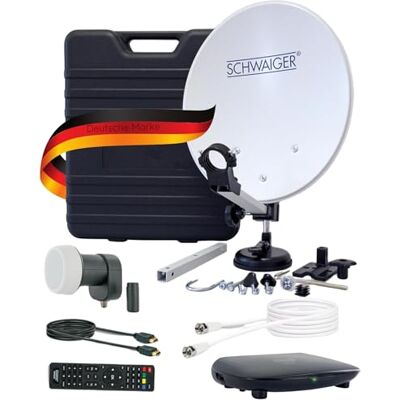 SCHWAIGER 9604 Sistema satélite para camping (10 m, antena, acero, 35 x 38 cm) SCHWAIGER 9604 Sistema satélite para camping (10 m, antena, acero, 35 x 38 cm)