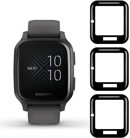 Vsjnk Protector de Pantalla Compatible Con Garmin Venu SQ/Venu SQ Music Flexible Película，3 Piezas Cobertura Completa HD Screen Protector Film Anti Arañazos Antihuellas Fácil de Instalar