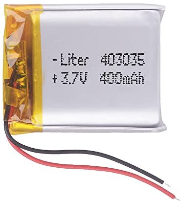 Batería 403035 LiPo 3.7V 400mAh 1.48Wh 1S 5C Liter Energy Battery para Electrónica Recargable teléfono portátil vídeo smartwatch Reloj GPS - No Apta para Radio Control 37x30x4mm (400mAh 403035)