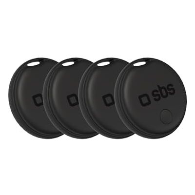 SBS Track My Dot Kit, Set de 4 Localizadores Smart Tag compatibles con Apple Find My (iOS) y Google Find Hub (Android), Finder Encuentra Objetos Llaves, Batería CR2032 Incluida, Agujero Llavero, Negro SBS Track My Dot Kit, Set de 4 Localizadores Smart Tag compatibles con Apple Find My (iOS) y Google Find Hub (Android), Finder Encuentra Objetos Llaves, Batería CR2032 Incluida, Agujero Llavero, Negro