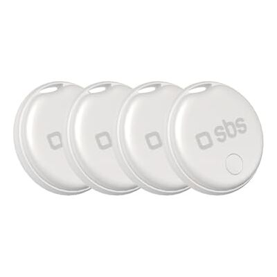 SBS Track My Dot Kit, Set de 4 Localizadores Smart Tag compatibles con Apple Find My (solo iOS, Android no soportado), Finder Encuentra Objetos Llaves, Batería CR2032 Incluida, Agujero Llavero, Blanco SBS Track My Dot Kit, Set de 4 Localizadores Smart Tag compatibles con Apple Find My (solo iOS, Android no soportado), Finder Encuentra Objetos Llaves, Batería CR2032 Incluida, Agujero Llavero, Blanco