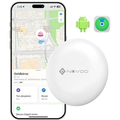 NOVOO Smart Wallet Tracker Tag para Apple & Google Find My, Mini localizador Bluetooth con Alarma Fuerte 80dB, batería reemplazable, Etiqueta localizador para Llaves/Pasaporte/Maletas/baños, 1 PC NOVOO Smart Wallet Tracker Tag para Apple & Google Find My, Mini localizador Bluetooth con Alarma Fuerte 80dB, batería reemplazable, Etiqueta localizador para Llaves/Pasaporte/Maletas/baños, 1 PC