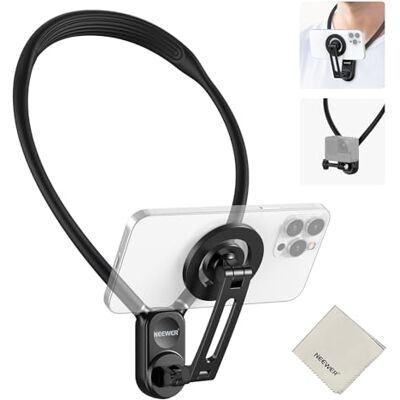 NEEWER GP-16 Soporte magnético de Cuello para cámara de acción y teléfono con paño de Limpieza, Soporte para móvil de Pecho para grabación de vídeo POV Vlog, Compatible con GoPro dji Insta360 NEEWER GP-16 Soporte magnético de Cuello para cámara de acción y teléfono con paño de Limpieza, Soporte para móvil de Pecho para grabación de vídeo POV Vlog, Compatible con GoPro dji Insta360