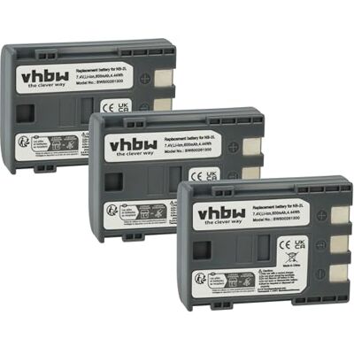 vhbw 3X batería Compatible con Canon Legria MV5 MV5i, MV5iMC, MD130, MD150, MD215, MD235, MD255 cámara de vídeo (600 mAh, 7,2 V, Li-Ion) vhbw 3X batería Compatible con Canon Legria MV5 MV5i, MV5iMC, MD130, MD150, MD215, MD235, MD255 cámara de vídeo (600 mAh, 7,2 V, Li-Ion)