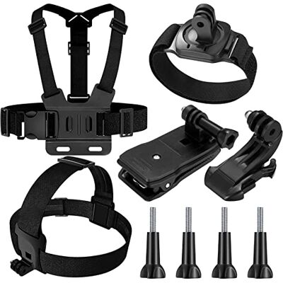 Fulushouxi Kit 9 en 1 Accesorios Gopro Camara Deportiva, Arnes Pecho, Correa de Cabeza, Muñequera, Mochila Clip, Compatible con Gopro Hero 9 8 7 6 5, Xiaomi Yi, SJCAM, Insta360 Fulushouxi Kit 9 en 1 Accesorios Gopro Camara Deportiva, Arnes Pecho, Correa de Cabeza, Muñequera, Mochila Clip, Compatible con Gopro Hero 9 8 7 6 5, Xiaomi Yi, SJCAM, Insta360