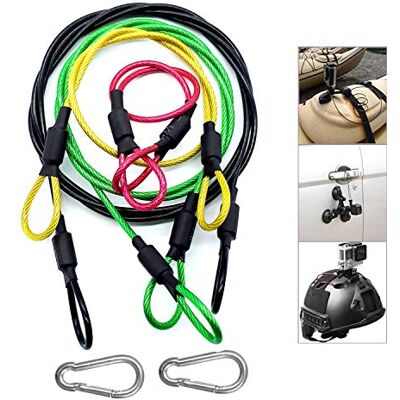Atoptek Correa de seguridad para cámara, cable de acero inoxidable, cordón de revestimiento colorido con gancho mosquetón clip para GoPro Hero 9, 8, 7, 6, 5, sesión, DJI Osmo acción y otras cámaras de acción Atoptek Correa de seguridad para cámara, cable de acero inoxidable, cordón de revestimiento colorido con gancho mosquetón clip para GoPro Hero 9, 8, 7, 6, 5, sesión, DJI Osmo acción y otras cámaras de acción