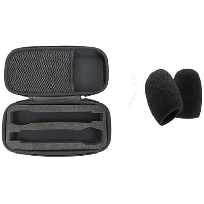 TYJNVXNX Compatible con Rode Wireless GO II, estuche de transporte de almacenamiento de micrófono dual con espuma y parabrisas for viajes, camping, negocios(Black bag hood) TYJNVXNX Compatible con Rode Wireless GO II, estuche de transporte de almacenamiento de micrófono dual con espuma y parabrisas for viajes, camping, negocios(Black bag hood)