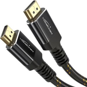 KabelDirekt – Cable HDMI 2.1 8K/4K – 2m – Conectores Metálicos Antichoque y Diseño Trenzado (8K@60Hz, Ultra Alta Velocidad/48G, Última Generación, Ideal para PS5/XBO, Monitor/TV/Proyector, Negro) KabelDirekt – Cable HDMI 2.1 8K/4K – 2m – Conectores Metálicos Antichoque y Diseño Trenzado (8K@60Hz, Ultra Alta Velocidad/48G, Última Generación, Ideal para PS5/XBO, Monitor/TV/Proyector, Negro)