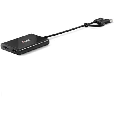 Club 3D CSV-1475 Divisor de vídeo USB Tipo C (con Adaptador USB Tipo A) a HDMI Dual (4K60 Hz), con DisplayLink® Club 3D CSV-1475 Divisor de vídeo USB Tipo C (con Adaptador USB Tipo A) a HDMI Dual (4K60 Hz), con DisplayLink®