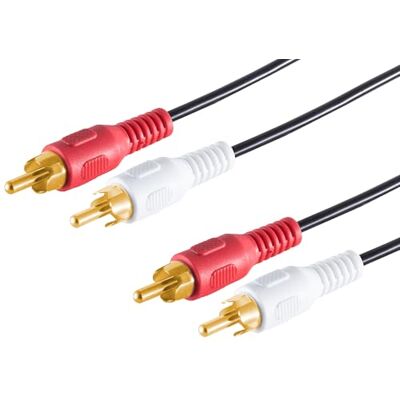1aTTack.de 1x 2,5m Cable Cinch 2 machos a 2 machos estéreo dorado conexión estéreo L/R Cinch, contactos dorados, conectores moldeados, para HiFi, TV, amplificador 1aTTack.de 1x 2,5m Cable Cinch 2 machos a 2 machos estéreo dorado conexión estéreo L/R Cinch, contactos dorados, conectores moldeados, para HiFi, TV, amplificador
