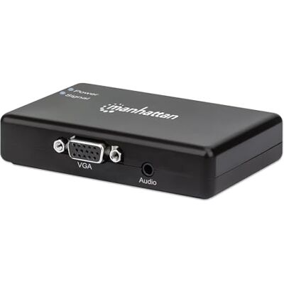 Manhattan Convertitore Audio Video da VGA a HDMI Nero Manhattan Convertitore Audio Video da VGA a HDMI Nero