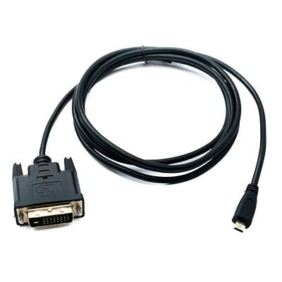 SYSTEM-S Cable HDMI de 180 cm, micro conector a DVI D 24+1, 25 pines, adaptador de tornillo de montaje SYSTEM-S Cable HDMI de 180 cm, micro conector a DVI D 24+1, 25 pines, adaptador de tornillo de montaje