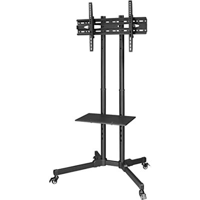 Hama Soporte TV Trolley con Ruedas, hasta 75", Altura Ajustable, Negro Hama Soporte TV Trolley con Ruedas, hasta 75", Altura Ajustable, Negro