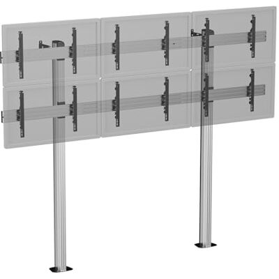 KIMEX Soporte para TV Montaje en Suelo para 6 TV 50''-55'' Atornillable al Suelo Altura 240cm 031-2602K3 KIMEX Soporte para TV Montaje en Suelo para 6 TV 50''-55'' Atornillable al Suelo Altura 240cm 031-2602K3