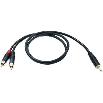 SYSTEM-S Cable de audio RCA 2 RCA de 100 cm macho a jack AUX de 3,5 mm, adaptador macho de 3 pines SYSTEM-S Cable de audio RCA 2 RCA de 100 cm macho a jack AUX de 3,5 mm, adaptador macho de 3 pines