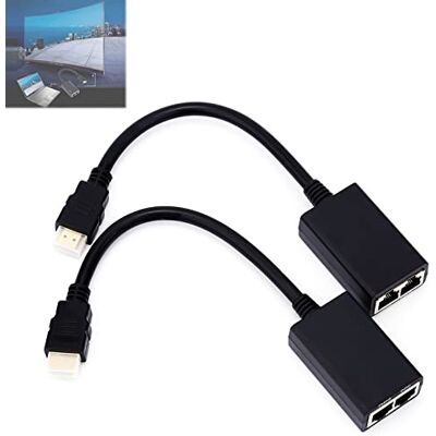 Zerone 1080p HDMI Extender Receiver&Sender,30M Distancia de Transmisión LAN Ethernet Balun Repetidor a través de Cat5e/6 Soporte (1PCS) Zerone 1080p HDMI Extender Receiver&Sender,30M Distancia de Transmisión LAN Ethernet Balun Repetidor a través de Cat5e/6 Soporte (1PCS)