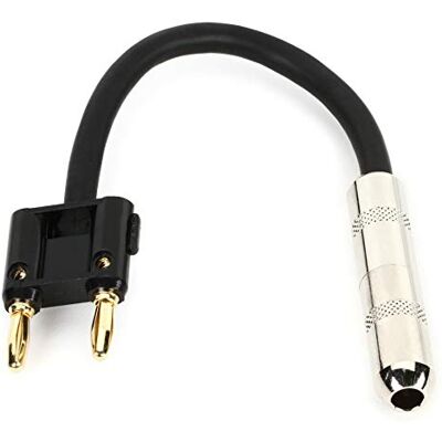 Hosa BNP-116BK, Speaker Adaptor, 1/4 in TS to Dual Banana, 6 in, Black Hosa BNP-116BK, Speaker Adaptor, 1/4 in TS to Dual Banana, 6 in, Black