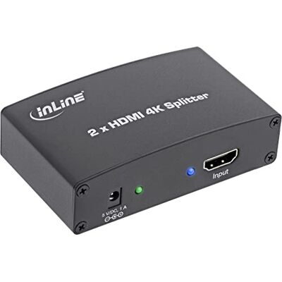 InLine 65009 Distribuidor de HDMI (2 Pliegues, 4 Kx2 K, Compatible con 4 Unidades), Color Negro InLine 65009 Distribuidor de HDMI (2 Pliegues, 4 Kx2 K, Compatible con 4 Unidades), Color Negro