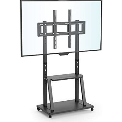 unho Soporte TV con Ruedas para 32-100 Pulgadas, VESA 800x600 mm Mueble TV con Ruedas para Pantalla LED LCD con 2 Estantes, Carga Máx 80kg, Altura Ajustable, para Salón, Oficina o Escuela unho Soporte TV con Ruedas para 32-100 Pulgadas, VESA 800x600 mm Mueble TV con Ruedas para Pantalla LED LCD con 2 Estantes, Carga Máx 80kg, Altura Ajustable, para Salón, Oficina o Escuela