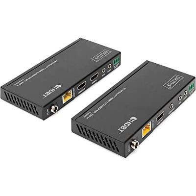 Digitus DS-55508 Extensor HDMI (HDBaseT) UHD 4K/60 Hz 120 m mediante cable LAN (HDBaseT 100 m) Set: Emisor y Receptor Loop-Out, IR Infrarrojos, Audio, RS232 HDCP 2.2/1.4 & HDBaseT 1.0 Digitus DS-55508 Extensor HDMI (HDBaseT) UHD 4K/60 Hz 120 m mediante cable LAN (HDBaseT 100 m) Set: Emisor y Receptor Loop-Out, IR Infrarrojos, Audio, RS232 HDCP 2.2/1.4 & HDBaseT 1.0