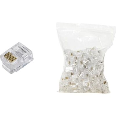 LINK LKPL66 Paquete de 100 Conectores telefónicos 6 conductos 6P6C RJ12 LINK LKPL66 Paquete de 100 Conectores telefónicos 6 conductos 6P6C RJ12