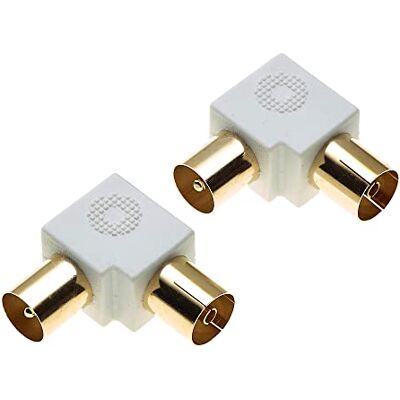 Keple Conector coaxial en ángulo Adaptador RCA en ángulo, Adaptador de 90 Grados del Enchufe coaxial Macho de la Antena de TV a la Toma F, Conectores F Tipo satélite UHF Macho-Hembra Paquete de 2 Keple Conector coaxial en ángulo Adaptador RCA en ángulo, Adaptador de 90 Grados del Enchufe coaxial Macho de la Antena de TV a la Toma F, Conectores F Tipo satélite UHF Macho-Hembra Paquete de 2