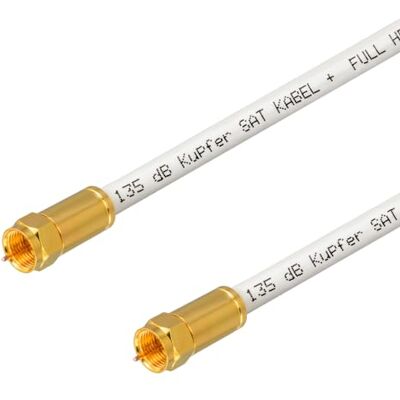 HB-DIGITAL Cable coaxial para antena HDTV (cobre, 5 capas, máximo 135 dB, con conectores de compresión, 1080p, Full HD, 3D, UHD, Ultra 4K, conector F) 15 m Blanco HB-DIGITAL Cable coaxial para antena HDTV (cobre, 5 capas, máximo 135 dB, con conectores de compresión, 1080p, Full HD, 3D, UHD, Ultra 4K, conector F) 15 m Blanco