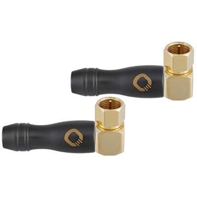 OEHLBACH Transmission Shift S90X2 Conector coaxial F IEC (m/m) (acodado satélite, adaptador, atornillable), chapado en oro para conexión de TV/radio, 2 unidades OEHLBACH Transmission Shift S90X2 Conector coaxial F IEC (m/m) (acodado satélite, adaptador, atornillable), chapado en oro para conexión de TV/radio, 2 unidades