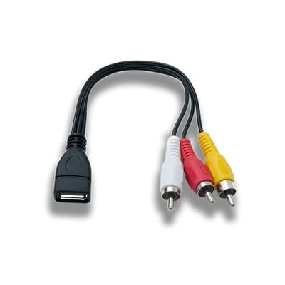 SYSTEM-S Cable RCA RCA de 20 cm, 3 pines macho a USB 2.0 tipo A hembra de audio SYSTEM-S Cable RCA RCA de 20 cm, 3 pines macho a USB 2.0 tipo A hembra de audio