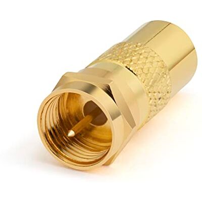 conecto Adaptador de Antena r F a Enchufe IEC, Adaptador para conectar Conexiones IEC a Conexiones satelitales, Chapado en Oro conecto Adaptador de Antena r F a Enchufe IEC, Adaptador para conectar Conexiones IEC a Conexiones satelitales, Chapado en Oro