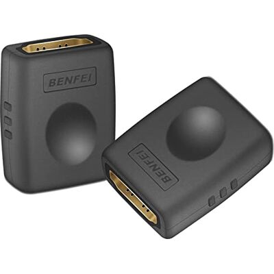 BENFEI Acoplador HDMI, Paquete de 2 adaptadores HDMI Hembra a Hembra, Compatible con 4K a 60Hz, 3D y HDR BENFEI Acoplador HDMI, Paquete de 2 adaptadores HDMI Hembra a Hembra, Compatible con 4K a 60Hz, 3D y HDR