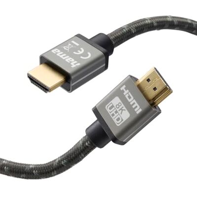 Hama Cable HDMI Ultra High Speed (HDMI 8K, Cable HDMI con Ethernet, aluminio,conector HDMI macho macho Cable de 2m) Negro Hama Cable HDMI Ultra High Speed (HDMI 8K, Cable HDMI con Ethernet, aluminio,conector HDMI macho macho Cable de 2m) Negro