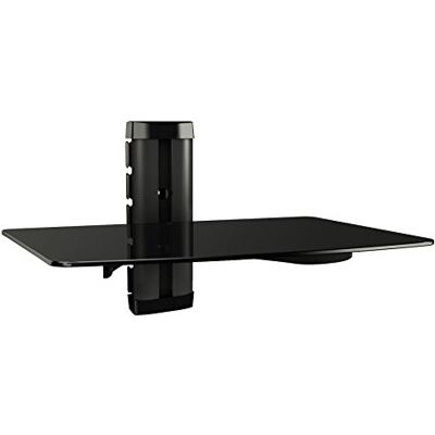 RICOO Estantería pared Estante colgante Soporte para reproductor multimedia Blu-Ray Hi-Fi Accesorios TV Meuble televisión DVD-B1 Cristal negro RICOO Estantería pared Estante colgante Soporte para reproductor multimedia Blu-Ray Hi-Fi Accesorios TV Meuble televisión DVD-B1 Cristal negro