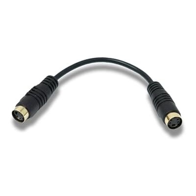 SYSTEM-S S-Video Cable mini DIN de 4 pines hembra a hembra, 15 cm, color negro SYSTEM-S S-Video Cable mini DIN de 4 pines hembra a hembra, 15 cm, color negro
